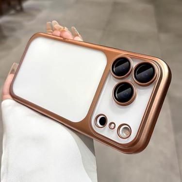 Imagem de ZXDK Capa protetora de filme de câmera para iPhone 17/Pro/Max, ultrafina, anti-impressão digital, fosca, translúcida, fosca (para iPhone 17 Pro, dourada)