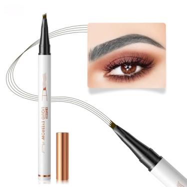 Imagem de 2024 Nova caneta de sobrancelha microblading à prova d'água, lápis de sobrancelha microblading 3D, caneta de sobrancelha microblading de 4 pontas, maquiagem natural de longa duração, lápis de