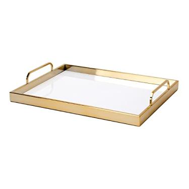 Imagem de Bandeja e prato para servir vegetais, ferro forjado retangular com alça, bandeja para lanches, bandeja para café da manhã, decoração elegante de fazenda, travessas para servir, decoração de mesa de ce