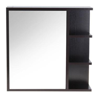 Imagem de Espelheira com prateleiras e espelho preto 60x60 Karson