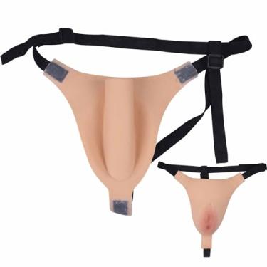 Imagem de CRODRES Calcinha fio dental de silicone masculina com controle de dedo do pé de camelo para crossdressing vestuário masculino para feminino, Cor 2, Tamanho Único