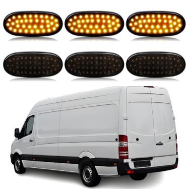 Imagem de Adequado para Mercedes Benz Sprinter W906 2006-2018 para 2018+ W907 Kit de montagem de lâmpadas de marcador lateral de LED compatível com lâmpadas de marcador âmbar de substituição VW C 2006-2018, 6