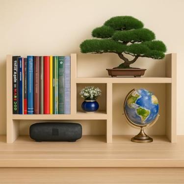 Imagem de Organizador de Mesa Ajustável, Escaninho Branco, Prateleiras para Livros e Decoração (mdf cru)