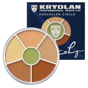 Imagem de Kryolan Círculo corretivo (nº 5) - paleta de corretivo creme de cobertura total de 6 cores - corretor de cor para olheiras - esconde vermelhidão, manchas e manchas - Maquiagem creme profissional para
