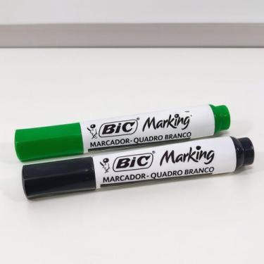 Imagem de Kit 2 Marcadores Quadro Branco BIC Marking Escolha Sua Cor, PRETO E VE