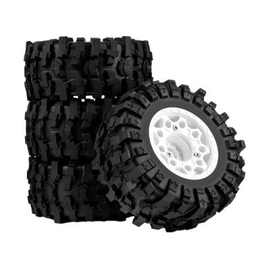 Imagem de NMNRC Plastic RC Short Course Truck Wheels and Rubber Tires & 12MM 14MM 17MM Hex Kit for 1/10 Axial SCX10 II III Redcat Gen7 Gen8 TRX4 Senton Slash 4×4 2WD Series Upgrade Part White