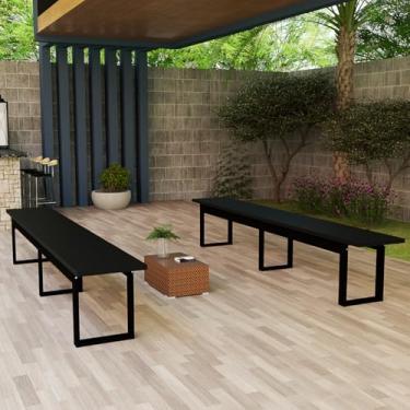 Imagem de Banco de Ferro Estilo Industrial para Varanda Sala de Jantar ou Área Gourmet Resistente e Sofisticado (Nature)