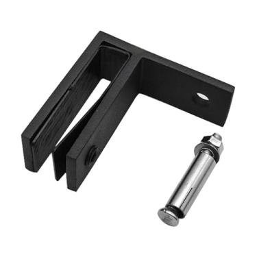 Imagem de Baoblaze Grampo de vidro para parede, multiuso, fácil de instalar, suporte de prateleira de vidro de aço inoxidável para entrada de jardim, escada de quarto, Preto, Contra a Parede