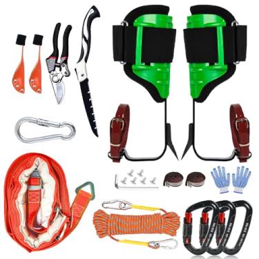 Imagem de Auckyeer Kit de equipamento de escalada de árvores com pontas ajustáveis para escalada de árvores e pontas duráveis para trabalho em árvores