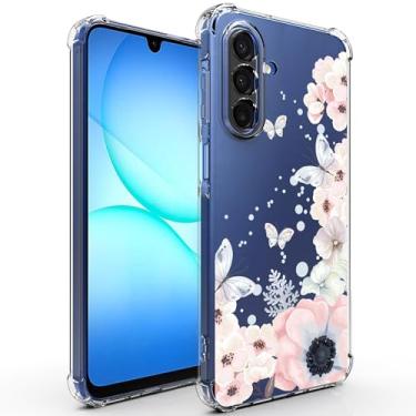 Imagem de Smileray Capa para Samsung Galaxy A17: Capa transparente unissex à prova de choque flexível TPU Slim Fit transparente para celular Galaxy A17 (rosa)