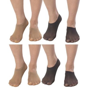 Imagem de Kit 4 Pares de Meia Selene Sapatilha Fio 40 Feminina - Preto e Nude