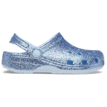 Imagem de Sandália Crocs Classic Chunky Glitter Clog T Blue Frost, 23, Blue fros