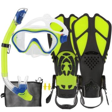 Imagem de Conjunto de mergulho HH HHAO SPORT Kids com máscara, snorkel e barbata
