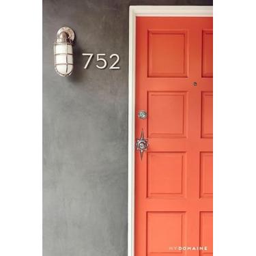 Imagem de Números de casa de 10 cm 5, número de casa autoadesivo, números de caixa de correio, números de casas modernas de acrílico para fora, números de endereço de porta de jardim, hotel de escritório de