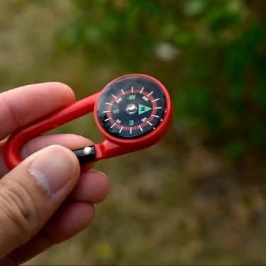 Imagem de Bússola de gancho para montanhismo ao ar livre – bússola de gancho portátil e ferramenta de navegação de reconhecimento de direção para caminhadas, acampamento, mochila e exploração ao ar livre