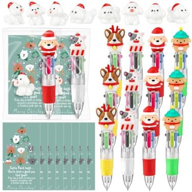 Imagem de TaoBary 60 peças/15 conjuntos de presentes de apoio de Natal para cães, canetas multicoloridas, mini estatuetas, cartões de agradecimento com bolsas para amantes de cães, colegas de trabalho