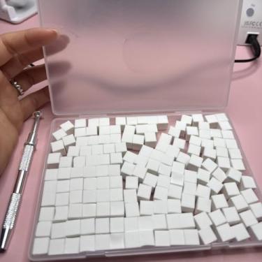 Imagem de 150 esponjas de unhas macias para ombre, esponja de unha branca com caneta de agarrar, pincéis artísticos de unhas florescentes, ferramentas de manicure gradiente, acessórios profissionais para uso