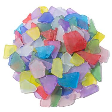 Imagem de Keedolla Vidro marinho para artesanato - Peças coloridas de vidro marinho fosco de 425 g trituradas para artesanato DIY, enchimento de vasos, casamentos na praia, aquário e decoração de casa