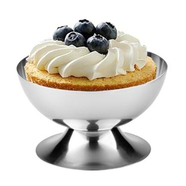 Imagem de Tigelas de sorvete, 1 peça – Copos de sobremesa elegantes de aço inoxidável, tigela com pés para sorvete, bagatela e muito mais – Perfeito para festas, casamentos e uso doméstico