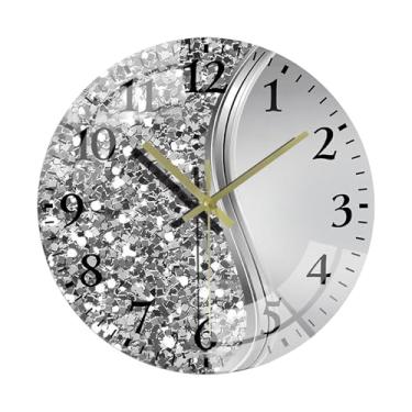 Imagem de MotiveTech Relógio de parede decorativo, artístico e criativo, redondo e silencioso, ideal para escritório, sala de estar, sala de jantar ambientes internos, Style a