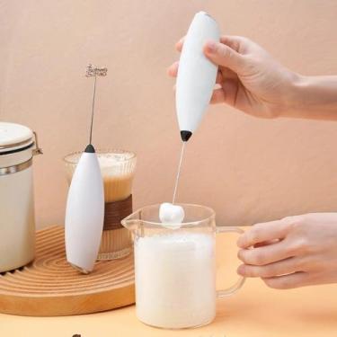 Imagem de Espumador de leite portátil e potente varinha – Misturador de bebidas durável e mini batedor de espuma para leite, café, lattes matcha, varinha de fácil limpeza e mini liquidificador (preto)