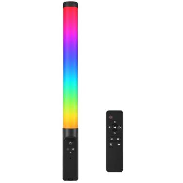 Imagem de Bastão LED RGB Profissional, Luz 360° com Controle Remoto, Recarregável 2600mAh, Iluminação para Estúdio Fotográfico e Vídeo, 3200K-5000K