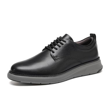 Imagem de DECARSDZ Sapato social masculino clássico casual Oxford com cadarço moderno, Preto, 38