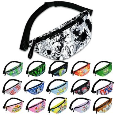 Imagem de Pochete estilo quadrinhos para homens, mulheres e adolescentes – bolsa de cintura gráfica ousada com estampa de herói, alça ajustável, bolsa de cinto leve para viagens, corrida, caminhadas, festivais