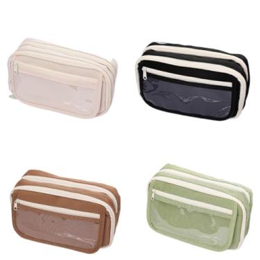 Imagem de Estojo Escolar, Bolsa Estojo Tecido Oxford de Lápis Grande Capacidade com 9 Divisórios para Estudar Ou Organiza Seu Material de Papelari(Kit com 4 pcs Aleatoria)