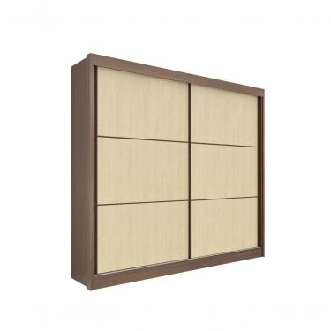 Imagem de Guarda Roupa Casal Cancun 2 Portas 6 Gavetas Sem Pés - D' Doro Castanho/linho