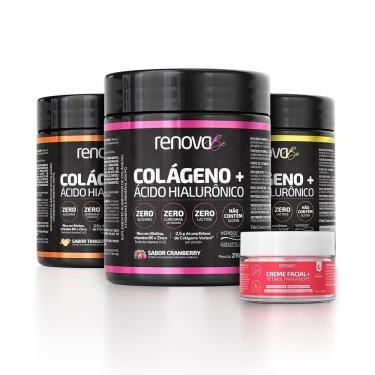 Imagem de 3 Potes Colágeno Verisol Renova Be + 1 Creme Facial Retinol
