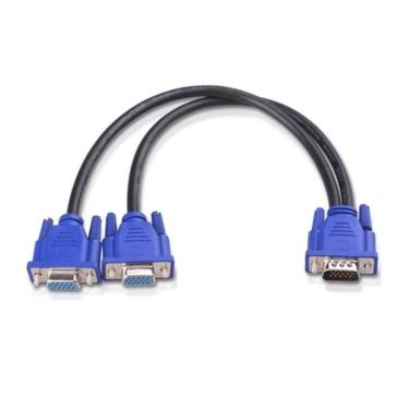 Imagem de Cabo VGA em Y para Monitor - 1 VGA (Macho) x 2 VGA (Fêmea)
