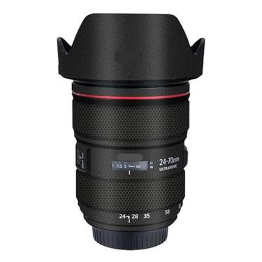Imagem de EF 24-70 2.8L II Adesivo de lente de câmera antirriscos para Canon EF 24-70 mm F2.8 L II Capa protetora de revestimento (couro preto)