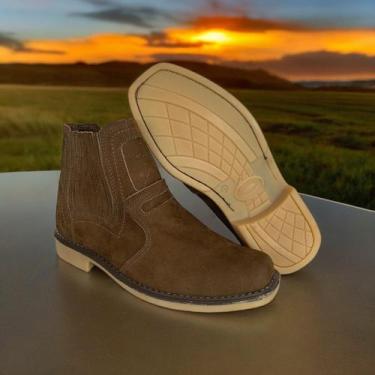 Imagem de Botina Ártemis de Couro Legitimo Artesanal Unissex - Leather.Art, Marr