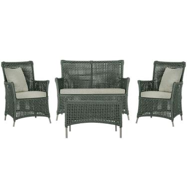 Imagem de Jogo Sofá E 2 Poltronas E Mesa Igapó Fendi E3 Trama Original Verde