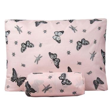 Imagem de Jogo De Lençol Queen Bouti Basic Estampado 180 Fios 3 Peças - Mariposa