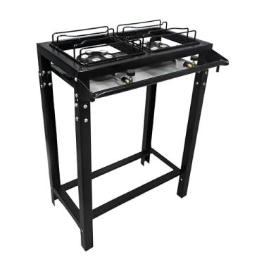 Imagem de Fogão 2 Bocas Industrial Alta Pressão Preto C/Mangueira