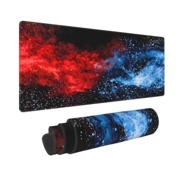 Imagem de CANFLASHION Tapete de mouse colorido com céu estrelado, tapete de mesa de escritório 80 x 28 cm, mouse pad grande para jogos, XL estendido à prova d'água para computador com base de borracha