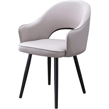 Imagem de Cadeira de jantar, cadeiras de recepção de escritório, negócios, conjunto de cadeiras de jantar para cozinha, sala de jantar, cadeiras modernas de couro de poliuretano oco, costas acolchoadas e