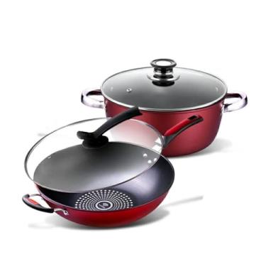 Imagem de Conjunto de panelas de cozinha, conjunto de panela de sopa, frigideira, panela de leite, panela de indução, panela antiaderente, caçarola, wok