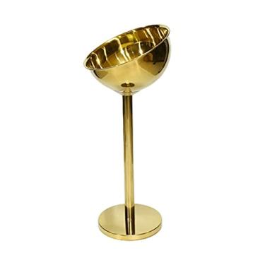 Imagem de Yalych Balde de champanhe de aço inoxidável, balde de cerveja de vinho champanhe de chão, suporte de bebida de bandeja de gelo, para bar Ktv cozinha ao ar livre suprimentos de festa suporte de garrafa