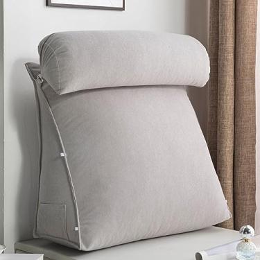 Imagem de Almofada de leitura triangular com pescoço ajustável, almofada de encosto para sofá cama, almofada de apoio lombar para cabeceira, almofada de cunha relaxante, travesseiro ergonômico para jogos