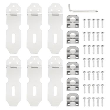 Imagem de PATIKIL 6 peças de ferrolho de cadeado de aço inoxidável, ferrolho de trava de 4,3 polegadas, trava deslizante para porta, fecho de segurança com parafusos para armário, jardim, quintal, galpão