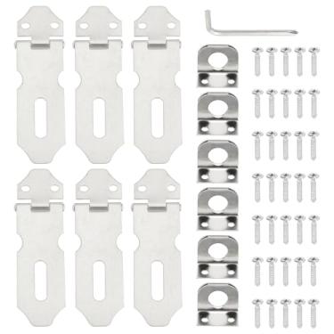Imagem de PATIKIL 6 peças de ferrolho de cadeado de aço inoxidável, ferrolho de trava de 5,5 cm, trava deslizante para porta, fecho de segurança com parafusos para armário, jardim, quintal, galpão, armário