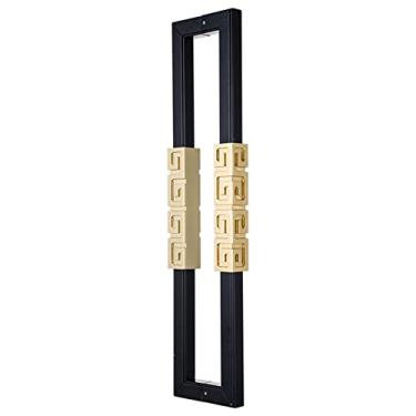 Imagem de Puxador de porta de celeiro de aço inoxidável, instalação traseira para trás maçaneta de porta deslizante interna externa, puxador de porta para chuveiro de cozinha de salão de hotel (cor: preto