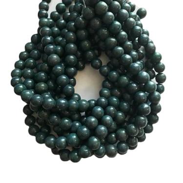 Imagem de Lady Works Fio de 33 cm de pedra natural tingida turquesa, contas lisas redondas de 12 mm para fazer joias DIY | Beads_02624