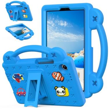 Imagem de YRH Capa para Lenovo Tab One 22.1 cm 2025, capa infantil de EVA com alça de suporte (azul)