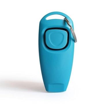 Imagem de Clicker de treinamento 2 em 1 com alça de pulso, adequado para cães, gatos, pássaros ou outros animais de estimação (azul celeste)