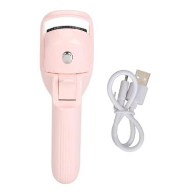 Imagem de Modelador de cílios aquecido, elétrico, recarregável, 3 modos de aquecimento, design curvo de longa duração para mulheres, meninas, silicone ABS, 5,6 x 1,7 x 1,7 pol. (Rosa)