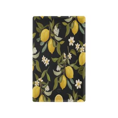 Imagem de Blueangle Placa de parede decoradora de capa em branco, tamanho padrão 1 gangue capa de interruptor de flor de limão para quarto de escritório em casa 4,53 x 2,76 polegadas (415)